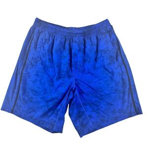Lululemon Pace Breaker Shorts Men L Blue Tie Dye 7 Inch Inseam Lined Athletic